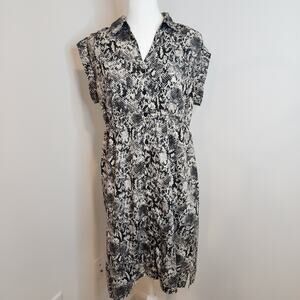 Motherhood Maternity Womens Medium Snakeskin Print Short Sleeve Shirt Dress Mini